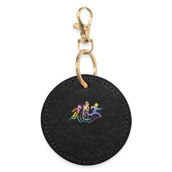 Watercolors Women Triathlon - Round Keyring - black - Front