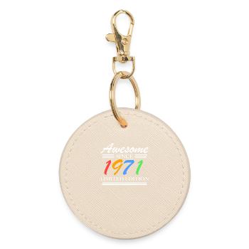 1971 - Fantastic since 1971 - Born in 1971 - Round Keyring - oyster - Front