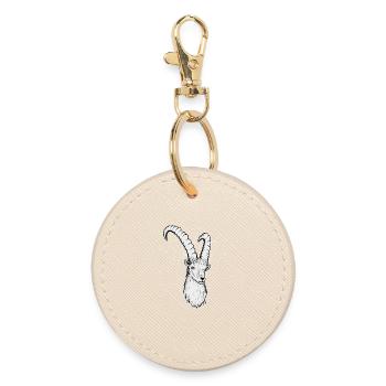 Capricorn Zodiac Sign Gift - Round Keyring - oyster - Front