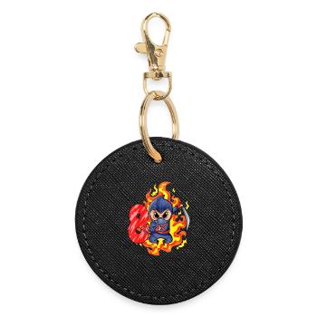 8th Birthday Boy 8 years old Ninja - Round Keyring - black - Front