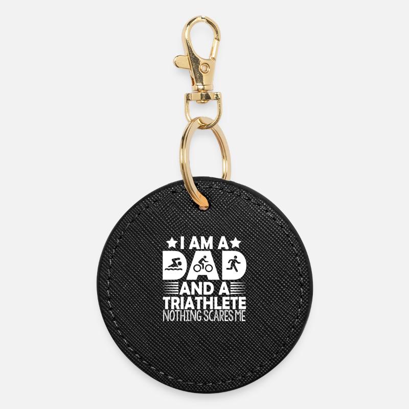 I'm A Dad And A Triathlete Nothing - Runder Schlüsselanhänger - Schwarz