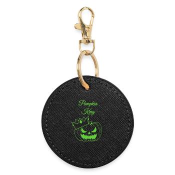 Roi Citrouille - Porte-clés rond - noir - Devant