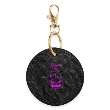 Roi Citrouille - Porte-clés rond - noir - Devant