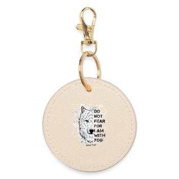 Religious quotation Bible verse - Round Keyring - oyster - Front
