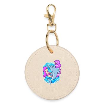 3ème anniversaire Fille 3 ans Sirène - Porte-clés rond - huître - Devant