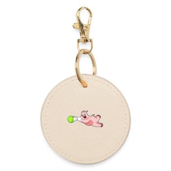 Boule de bowling de cochon - Porte-clés rond - huître - Devant