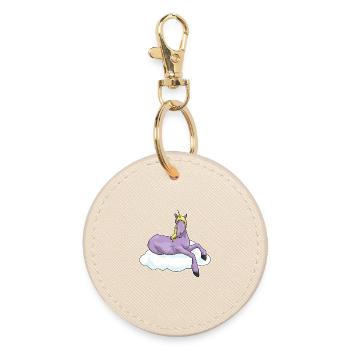 Unicorn Cloud - Round Keyring - oyster - Front