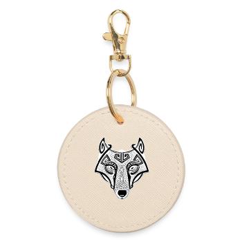 Wikingerwolf Fenrir valhalla weiß - Runder Schlüsselanhänger - Auster - Vorne