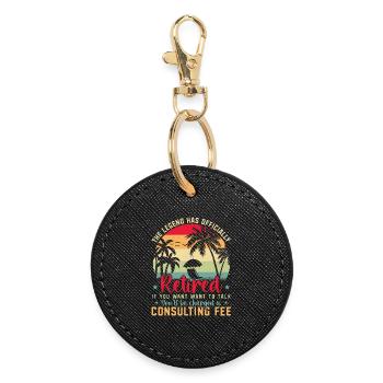 The legend is officially retired - Round Keyring - black - Front