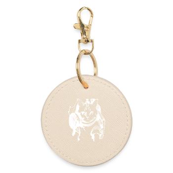 Cats DJ Artwork White - Round Keyring - oyster - Front