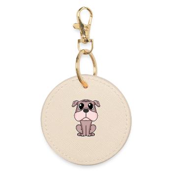Propriétaire de chien carlin - Porte-clés rond - huître - Devant