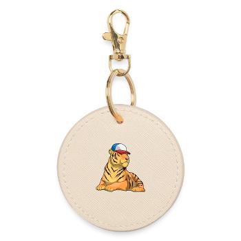 Tiger Student Cap School - Round Keyring - oyster - Front