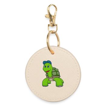 Turtle Student Cap School - Round Keyring - oyster - Front