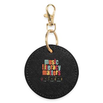 Music Literacy Matters - Round Keyring - black - Front