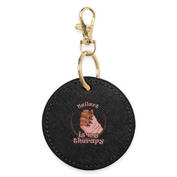 Nailart est ma technicienne ongulaire thérapeutique - Porte-clés rond - noir - Devant