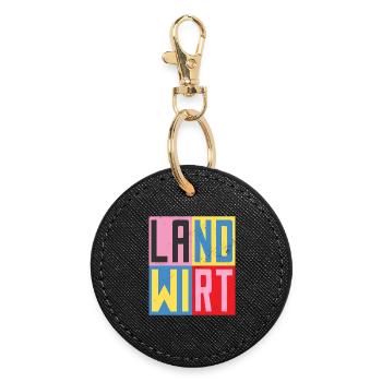 Landwirt Design - Runder Schlüsselanhänger - Schwarz - Vorne