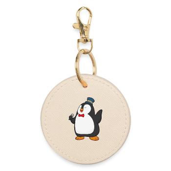Chant du micro Penguin Singer - Porte-clés rond - huître - Devant
