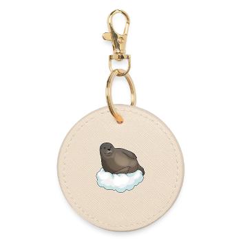 Seal Clouds - Round Keyring - oyster - Front