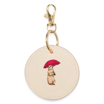 Meerkat Umbrella - Round Keyring - oyster - Front