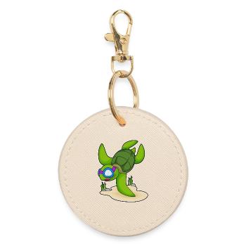 Turtle Diver Swimming Goggles Diving - Round Keyring - oyster - Front