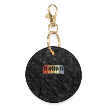 Touches de piano - Porte-clés rond - noir - Devant