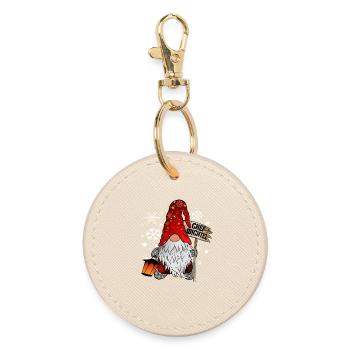 Chef Wichtel mit Schneeflocken Christmas Gnome - Runder Schlüsselanhänger - Auster - Vorne