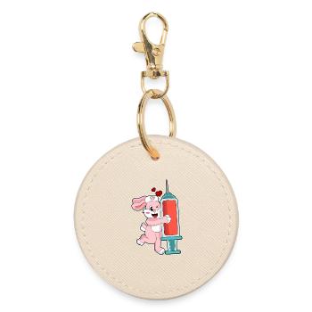 Bunny Nurse Nursing Everyday Life - Round Keyring - oyster - Front
