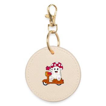 Pilz Scooter - Round Keyring - oyster - Front