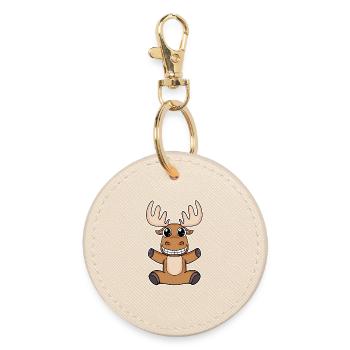 Elk Deer - Round Keyring - oyster - Front