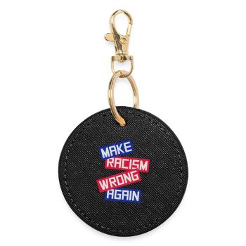make racism wrong again - Round Keyring - black - Front
