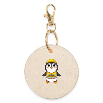 Penguin Kids Motif - Porte-clés rond - huître - Devant