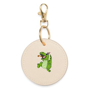 Dino Party - Round Keyring - oyster - Front