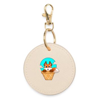 Fuchs Eiswaffel - Runder Schlüsselanhänger - Auster - Vorne