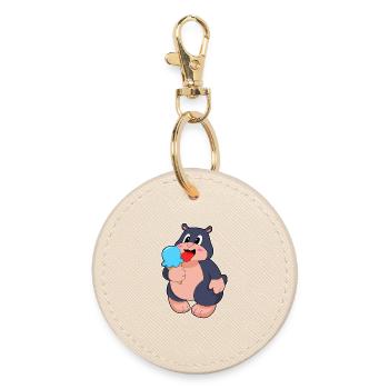 Crème glacée Mole Waffle - Porte-clés rond - huître - Devant