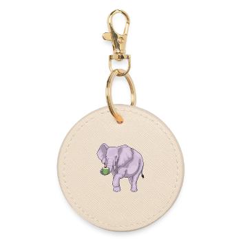 Elefant Kokosnuss - Runder Schlüsselanhänger - Auster - Vorne