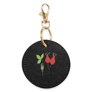 rose hip - Round Keyring - black - Front