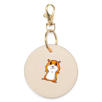 Cute guinea pig - Round Keyring - oyster - Front