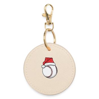 Baseballer Weihnachten - Runder Schlüsselanhänger - Auster - Vorne