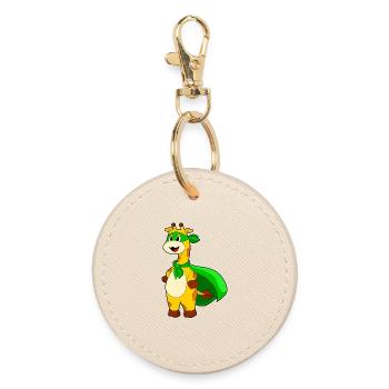 Cape de super-héros girafe - Porte-clés rond - huître - Devant