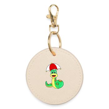Snake Umbrella - Round Keyring - oyster - Front