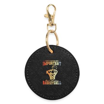 Joueur de basket-ball disant - Porte-clés rond - noir - Devant