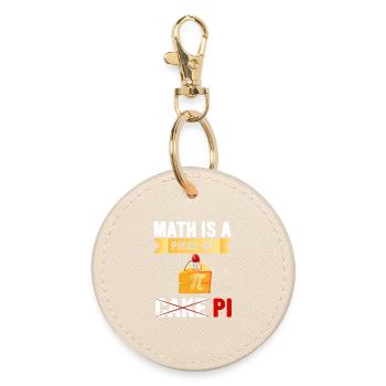 Math Pie Cake Illustration - Round Keyring - oyster - Front