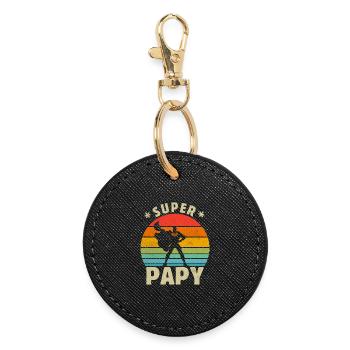 Super Papy - Porte-clés rond - noir - Devant