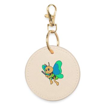 Batte de baseball Butterfly - Porte-clés rond - huître - Devant
