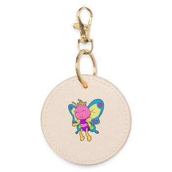 Couronne papillon - Porte-clés rond - huître - Devant