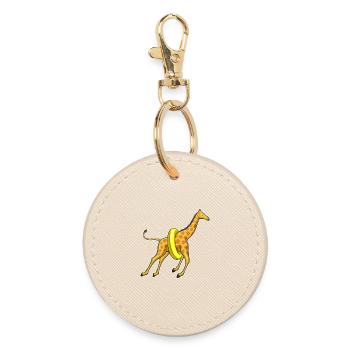 Giraffe Schwimmen Schwimmring Sommer - Runder Schlüsselanhänger - Auster - Vorne