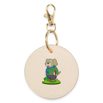 Dog Teacher Book School - Round Keyring - oyster - Front
