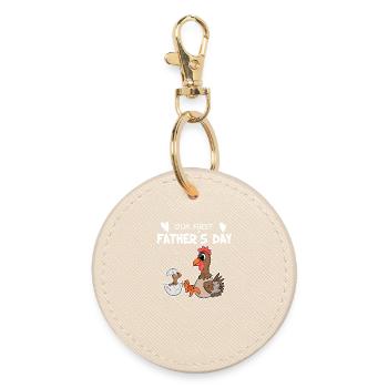 Fête des Pères - Premier cadeau de la fête des Pères - Porte-clés rond - huître - Devant