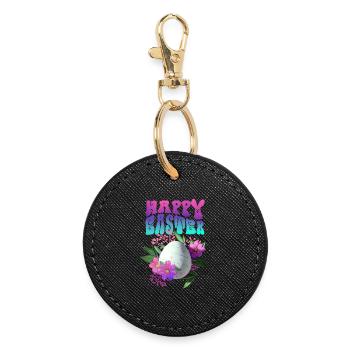 Joyeux Easter Easter Egg Floral - Porte-clés rond - noir - Devant