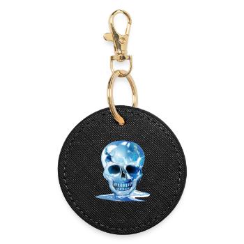 Tête de mort fondue extravagante dans les couleurs de la glace - Porte-clés rond - noir - Devant
